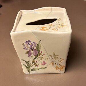Ceramic Floral tissue box holder